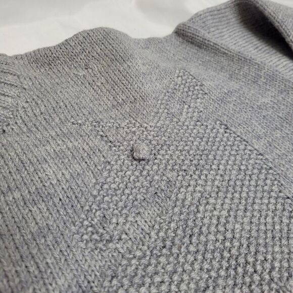 VINTAGE 80s Australian gray‎ wool kangaroo knit drop shoulder sweater M - Picture 4 of 11